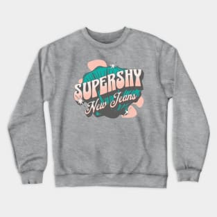 New Jeans Super shy typography pastel bunny tokki | Morcaworks Crewneck Sweatshirt